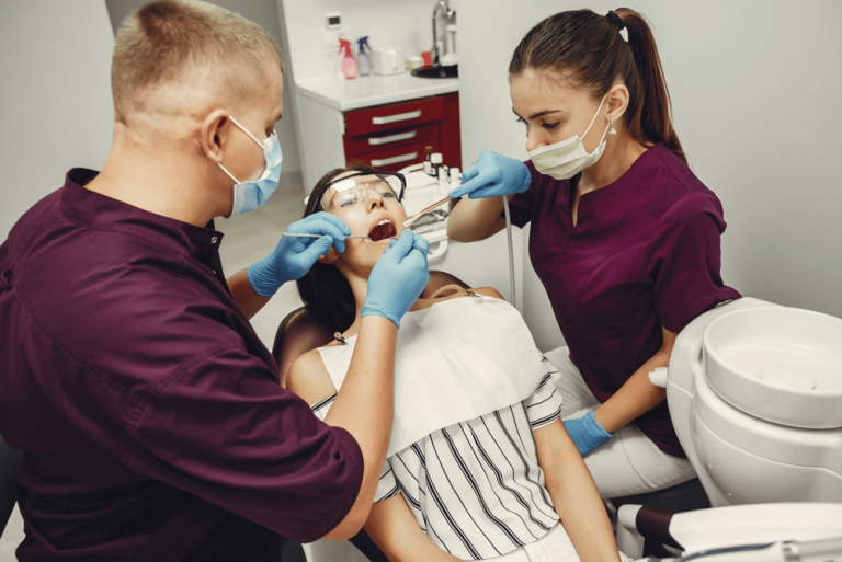 Root canal treatment being carried out